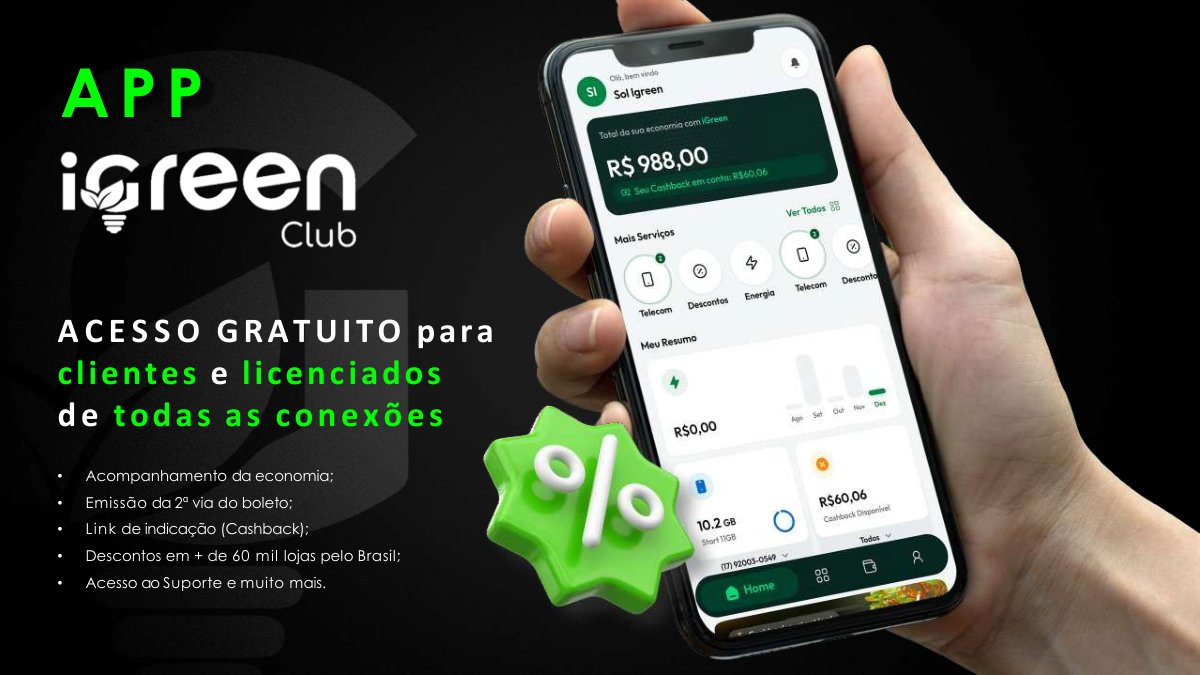 App iGreen Club e suas funcionalidades na apresentação