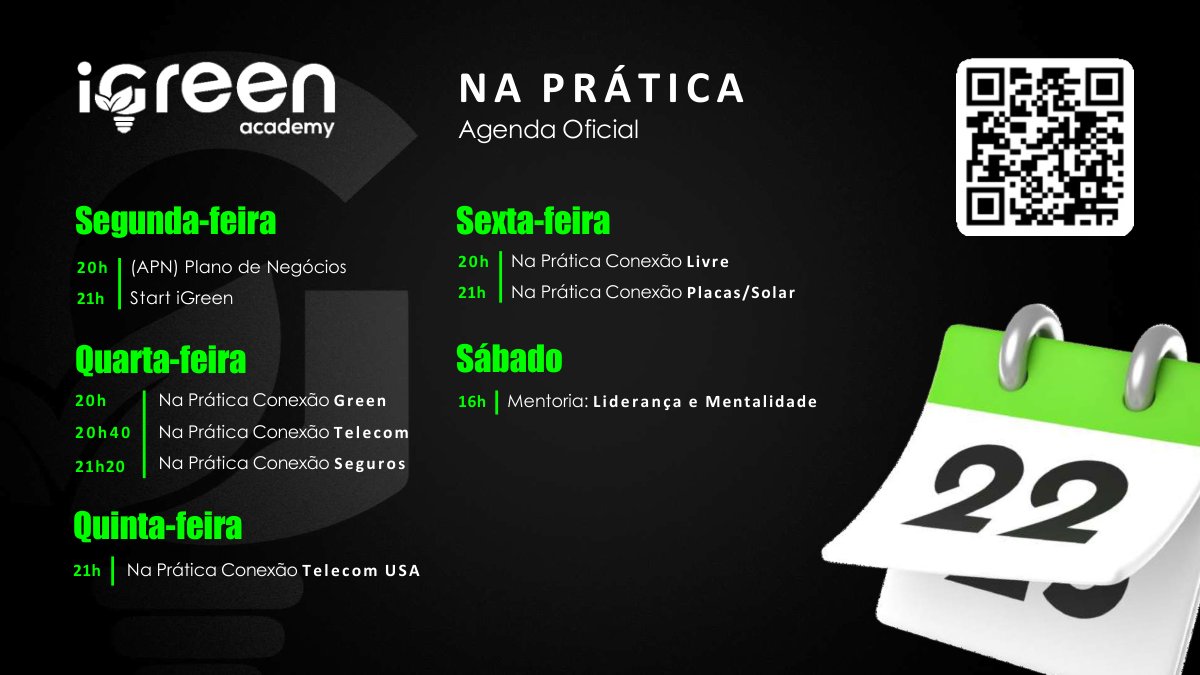 Agenda de treinamentos indicada no material, sujeita a atualização
